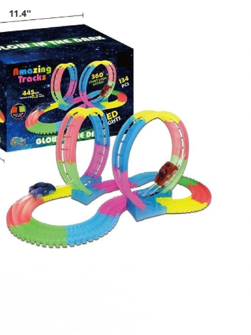 Amazing Tracks Glow-in-the-Dark Looping Race Set - Multicolor